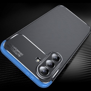 Husa pentru Samsung Galaxy A57 5G, SKYDDAR INNOVATION, CarbonFiber, Antisoc, set cu sticker, Negru - Img 2