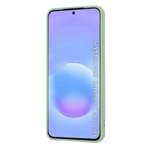 Husa pentru Samsung Galaxy A57 5G, SKYDDAR INNOVATION, din Silicon Catifelat, SoftElegance, set cu sticker, Verde deschis - Img 4