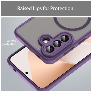 Husa pentru Samsung Galaxy A57 5G, SKYDDAR INNOVATION, HaloFrost MagSafe II, Antisoc, set cu sticker, Mov - Img 5