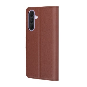 Husa pentru Samsung Galaxy A57 5G, SKYDDAR INNOVATION, Leather Folio tip Carte, cu Portofel Interior, Finisaje Premium, set cu sticker, Maro - Img 2