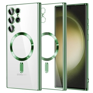 Husa pentru Samsung Galaxy S23 Ultra, SKYDDAR INNOVATION, Luxury Shield Magsafe, Protectie Antisoc, set cu sticker, Verde deschis