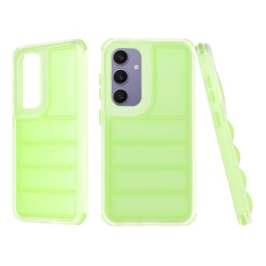 Husa pentru Samsung Galaxy S24 Plus, anti soc, margini ridicate, design modern, set cu sticker, wave shield, Verde