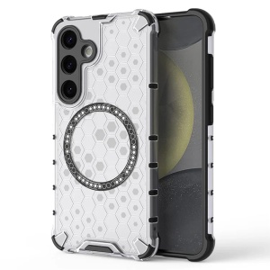 Husa pentru Samsung Galaxy S24, SKYDDAR INNOVATION, HoneyComb Shield MagSafe, Alb, set cu sticker - Img 1