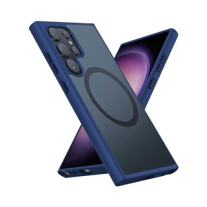 Husa pentru Samsung Galaxy S24 Ultra Magsafe, ce absoarbe intens socurile, Skyddar Frosted - Bleumarin