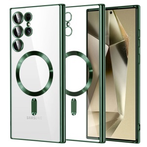 Husa pentru Samsung Galaxy S24 Ultra, SKYDDAR INNOVATION, Luxury Shield Magsafe, Protectie Antisoc, set cu sticker, Verde inchis