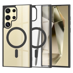 Husa pentru Samsung Galaxy S24 Ultra, SKYDDAR INNOVATION, MagSafe Pro din silicon, set cu sticker, Negru
