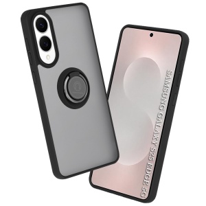 Husa pentru Samsung Galaxy S25 Edge, SKYDDAR INNOVATION, Glinth+ cu Inel Rotativ 360°, Compatibilitate Magnetica, Negru, set cu sticker