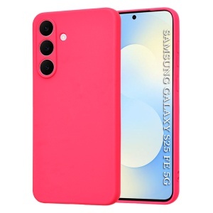 Husa pentru Samsung Galaxy S25 FE din Silicon Catifelat, SoftElegance, set cu sticker, Fucsia