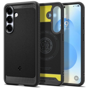 Husa pentru Samsung Galaxy S25, Spigen Rugged Armor MagSafe, Negru