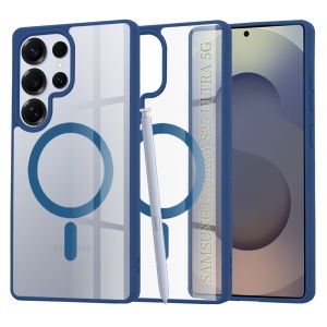 Husa pentru Samsung Galaxy S25 Ultra, SKYDDAR INNOVATION, MagSafe Pro din silicon, set cu sticker, Albastru