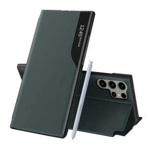 Husa pentru Samsung Galaxy S25 Ultra, tip carte, set cu sticker, eFold, Verde