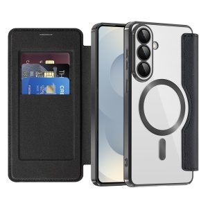 Husa pentru Samsung Galaxy S26 Edge tip carte, SKYDDAR INOVATION, SmartMag Book, Magsafe, RFiD, Suport Carduri, set cu sticker, Negru