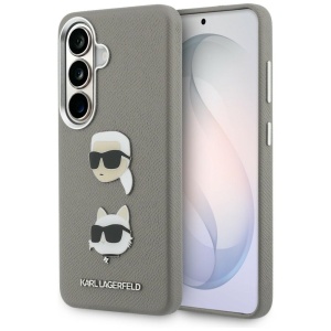 Husa pentru Samsung Galaxy S26 - Karl Lagerfeld Wrapped Leather Saffiano with with K&C Head Pin (KLHCS26SPSFDHPOG) - Grey