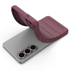 Husa pentru Samsung Galaxy S26, SKYDDAR INNOVATION, Magic Shield, din Silicon Mat, set cu sticker, Bordo - Img 5
