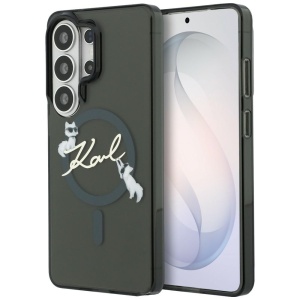 Husa pentru Samsung Galaxy S26 Ultra - Karl Lagerfeld IML Choupette Karl Script Logo MagSafe (KLHMS26L5HKSCAK) - Black