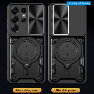 Husa pentru Samsung Galaxy S26 Ultra, SKYDDAR INNOVATION, CamGuard Pro, Inel Magnetic, Protectie Camera, set cu sticker, Rosu - Img 4