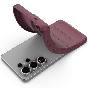 Husa pentru Samsung Galaxy S26 Ultra, SKYDDAR INNOVATION, Magic Shield, din Silicon Mat, set cu sticker, Bordo - Img 5