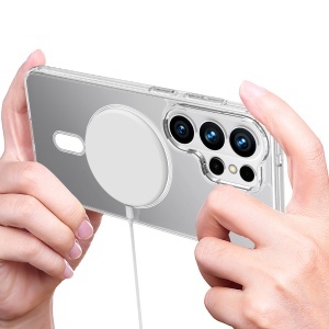 Husa pentru Samsung Galaxy S26 Ultra, SKYDDAR INNOVATION, MagSafe Pro din silicon, set cu sticker, Transparenta - Img 4