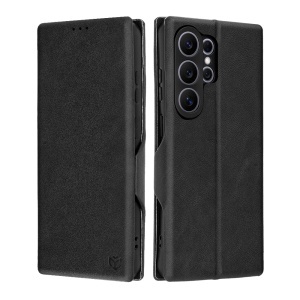 Husa pentru Samsung Galaxy S26 Ultra, SKYDDAR INNOVATION, Safe Wallet tip carte din Piele Ecologica, Suport Carduri, Inchidere Magnetica, set cu sticker, Negru