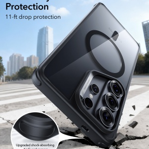Husa pentru Samsung Galaxy S26 Ultra, slim, ESR Classic Hybrid HaloLock, Negru/transparenta - Img 4