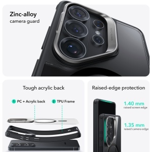 Husa pentru Samsung Galaxy S26 Ultra, slim, ESR Classic Hybrid HaloLock Kickstand, Negru/transparenta - Img 8