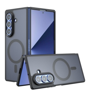 Husa pentru Samsung Galaxy Z Fold7, SKYDDAR INNOVATION, PureFrost MagSafe, AntiSoc, set cu sticker, Negru frost