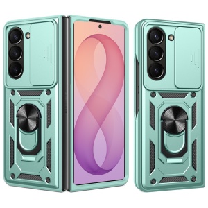 Husa pentru Samsung Galaxy Z Fold7 / Z Fold8 Ultra, protectie camere, Inel magnetic, set cu sticker, CamShield, Verde