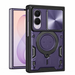 Husa pentru Samsung Galaxy Z Fold8, Inel Magnetic, Protectie Camera, set cu sticker, CamGuard Pro, Mov