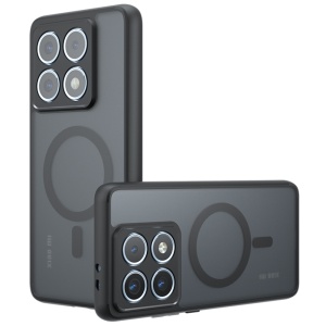 Husa pentru Xiaomi 14T, SKYDDAR INNOVATION, PureFrost MagSafe, AntiSoc, set cu sticker, Negru frost