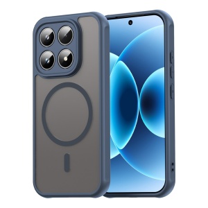 Husa pentru Xiaomi 17 Finisaje Premium, Antisoc, Magsafe, set cu sticker, HaloFrost MagSafe II, Bleumarin