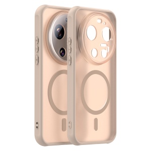 Husa pentru Xiaomi 17 Ultra Finisaje Premium, Antisoc, Magsafe, set cu sticker, HaloFrost MagSafe II, Auriu