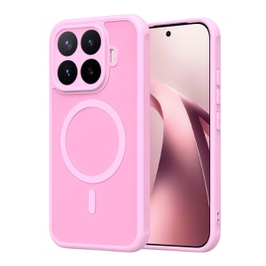 Husa pentru Xiaomi 17T Finisaje Premium, Antisoc, Magsafe, set cu sticker, HaloFrost MagSafe II, Roz