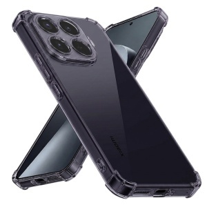 Husa pentru Xiaomi 17T Pro din Silicon Slim, Margini Antisoc, set cu sticker, Shockproof Clear Silicone, Fumuriu