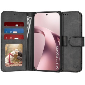 Husa pentru Xiaomi 17T tip carte cu Portofel Interior, Antisoc, set cu sticker, Diary Book, Negru