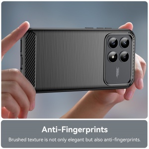 Husa pentru Xiaomi Poco F8 Pro din Silicon Slim, cu textura Fibra Carbon, Skyddar Carbon Silicone, set cu sticker, Negru - Img 3