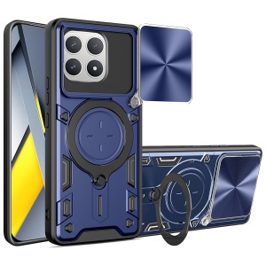 Husa pentru Xiaomi Poco F8 Pro, SKYDDAR INNOVATION, CamGuard Pro, Inel Magnetic, Protectie Camera, set cu sticker, Albastru