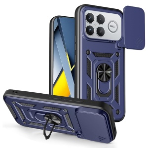Husa pentru Xiaomi Poco F8 Ultra, SKYDDAR INNOVATION, CamShield, Inel magnetic, set cu sticker, Albastru
