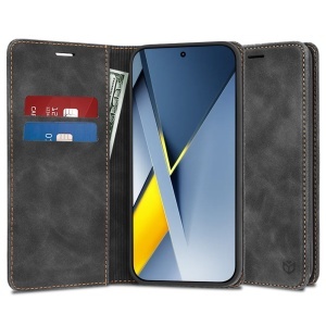 Husa pentru Xiaomi Poco F8 Ultra, SKYDDAR INNOVATION, Confy Cover tip Carte din piele Eco Premium, cu Portofel Interior, set cu sticker, Negru