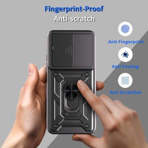 Husa pentru Xiaomi Redmi 15C 4G / Redmi 15C 5G, SKYDDAR INNOVATION, CamShield, Inel magnetic, set cu sticker, Negru - Img 3