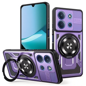 Husa pentru Xiaomi Redmi 15C 5G, Inel Magnetic, Antisoc, set cu sticker, RuggedCam, Mov