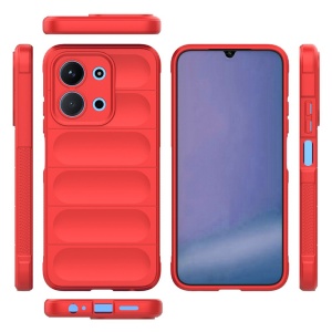 Husa pentru Xiaomi Redmi 15C 5G, SKYDDAR INNOVATION, Magic Shield, din Silicon Mat, set cu sticker, Rosu - Img 2