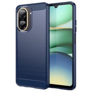 Husa pentru Xiaomi Redmi A5 4G din Silicon Slim, cu textura Carbon, set cu sticker, Carbon Silicone, Albastru