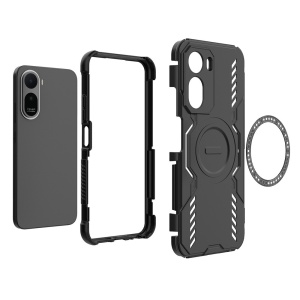 Husa pentru Xiaomi Redmi A7 Pro 4G, Magsafe, Antisoc, Anti zgarieturi, set cu sticker, ArmorMag, Negru - Img 4