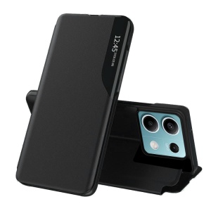 Husa pentru Xiaomi Redmi Note 13 5G, tip carte, set cu sticker, eFold, Negru