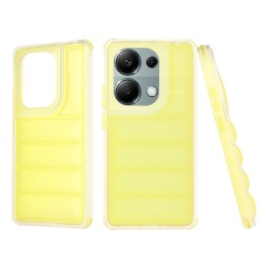 Husa pentru Xiaomi Redmi Note 13 Pro 4G / Poco M6 Pro 4G, anti soc, margini ridicate, design modern, set cu sticker, wave shield, Galben