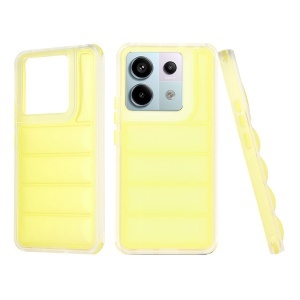 Husa pentru Xiaomi Redmi Note 13 Pro 5G / Poco X6, anti soc, margini ridicate, design modern, set cu sticker, wave shield, Galben