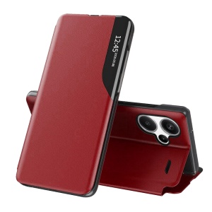 Husa pentru Xiaomi Redmi Note 13 Pro+ 5G, tip carte, set cu sticker, eFold, Rosu