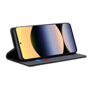 Husa pentru Xiaomi Redmi Note 14 4G (163.25 x 76.55 x 8.16mm), SKYDDAR INNOVATION, Soft Wallet, tip Carte din piele Eco Premium, cu Portofel Interior, Negru, set cu sticker - Img 7