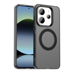 Husa pentru Xiaomi Redmi Note 14 5G, MagSafe, Antisoc, set cu sticker, CandyCase, Negru