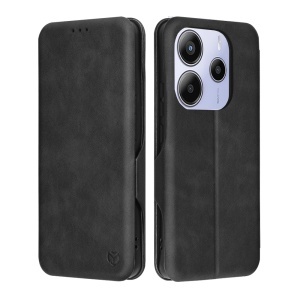 Husa pentru Xiaomi Redmi Note 14 5G, SKYDDAR INNOVATION, Safe Wallet tip carte din Piele Ecologica, Suport Carduri, Inchidere Magnetica, Negru, set cu sticker